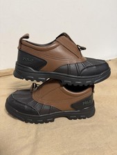 Polo Ralph Lauren Shoes Boys Size 2.5 Brown Black Zip Duck Oxford Non-Marking