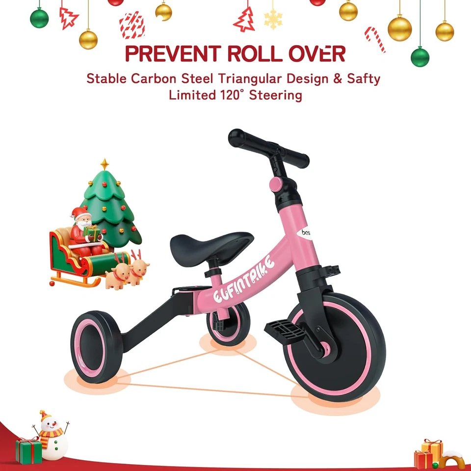 Bicicleta de Equilibrio para Niños Pequeños 1-5 Años, con Pedal Juguetes de Bicicleta para Niños,Portátil 3.3kg Foto 4 de 4