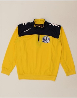 Kappa Jungen Grafik Reißverschluss Ausschnitt Sweatshirt Pullover 11-12 Jahre gelb BR03