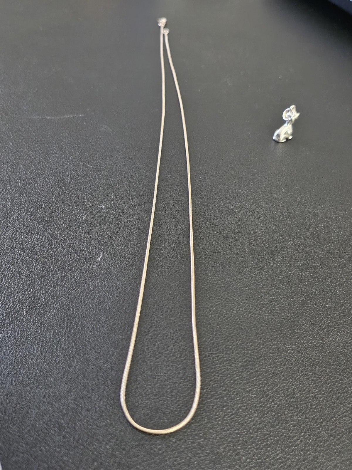 Solid Sterling Silver 24" Snake Chain Necklace wi… - image 6