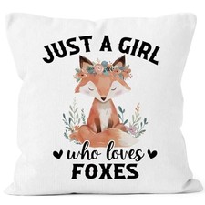 Just a Girl Who Loves Throw Pillow Covers 18x18, Gifts for Fox Lovers Foxes