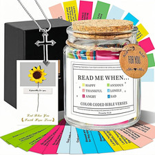 Bible Verse Jar for Emotional Support, Encouragement Christian Gifts Set with