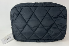 Vera Bradley Diamond Quilted Extra Large Cosmetic Bag Moonless Night Black NWT