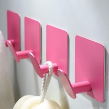DELITON 4 Pack Hooks for Wall - Cute Kids Wall Hook Adhesive Coat Robe Towel ...