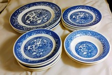 Lot of 16 different Blue Willow ware, Royal China from Sebring, Ohio, June 1952
