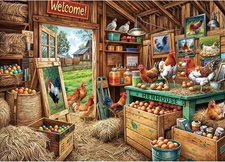 Chicken Coop Puzzles for Adults 1000 Piece, Jigsaw 