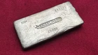 Engelhard 20 Oz 999 Vintage Silver Poured Bar, Bull Logo,toner