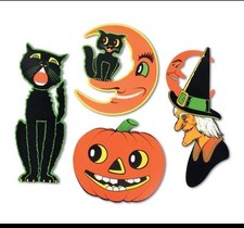 Beistle Retro Halloween Cutouts (4/pkg) - Decoration for Halloween Reproductions