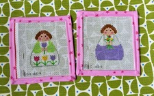 2 STITCH-ITS Needlepoint Angels- April and May - 13 mesh