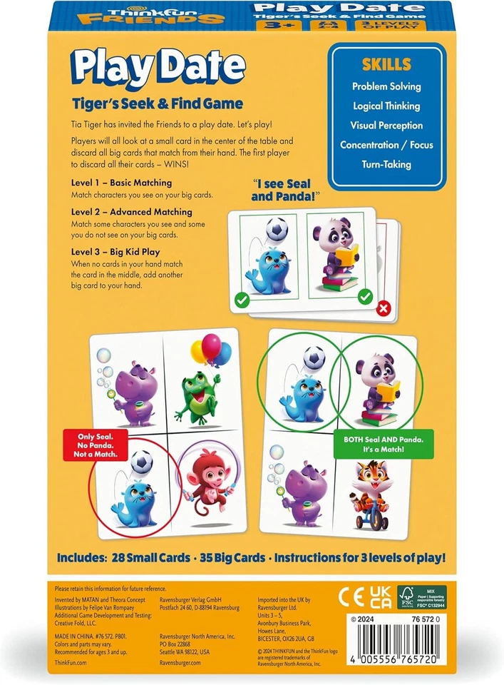 ThinkFun Friends Play Date Game - Boys Girls Age 3 Years Up - Educational Toddle - Imagen 4 de 4