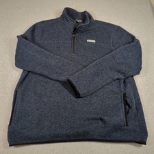 Eddie Bauer Sweater Mens 2XL Blue Long Sleeve 1/4 Zip Fleece Pullover