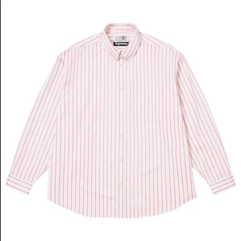 Supreme Long Sleeve Striped Casual Button-Down Shirts for Men for