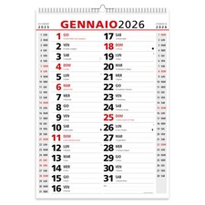 Calendario 2026 da Muro Olandese Classico 14 Fogli 3 mesi per pagina con Feste
