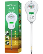6-in-1 Soil Tester with 3 Probes - Soil Moisture, pH, Fertility, Temperature,...
