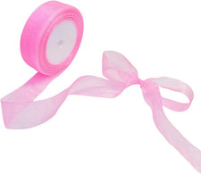 1 Inch 50 Yards Sheer Organza Ribbon Chiffon Ribbon for Gift Wrapping Wedding Bo