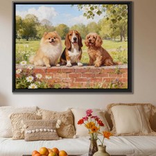 Pomeranian Oil Painting Canvas Print Dog Artwork Living Room Decor Wall Art
