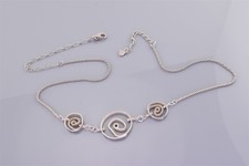 Silpada Sterling Silver Spiral Swirl N1942 Station 925 Chain Necklace 20"