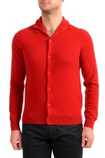 Malo Optimum Men's Brick Red 100 Cashmere Cardigan Pullover Sweater