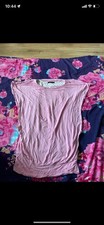 Pink White Batwing Maternity Top Women Size S