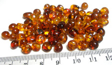 50 NATURAL ROUND POLISHED BALTIC HOLED AMBER LOOSE BEADS mix 5 - 6 mm