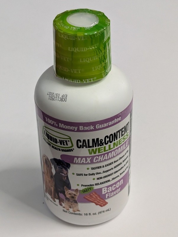 Liquid-Vet Calm & Content Wellness Max Chamomile Bacon Flavor 16 fl oz