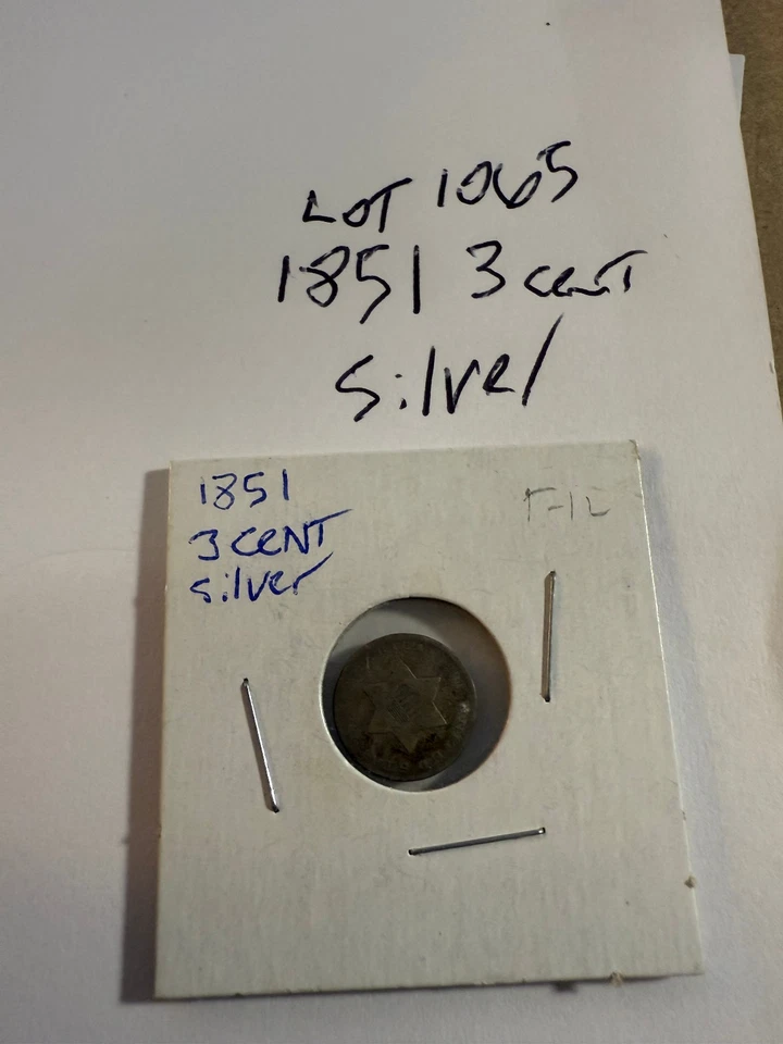 1851 3CS Three Cent Silver lot # 1065 - Image 2 of 3