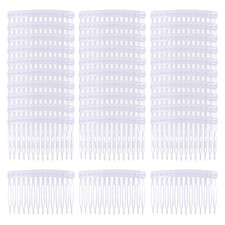 30 Pack Small Clear White Plastic Hair Side Combs Slide Bun Holder with 14 Teeth