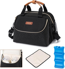 Breastmilk Cooler Bag with Ice Pack Fits 6 Baby Bottles up to 9 Ounce, Wearable