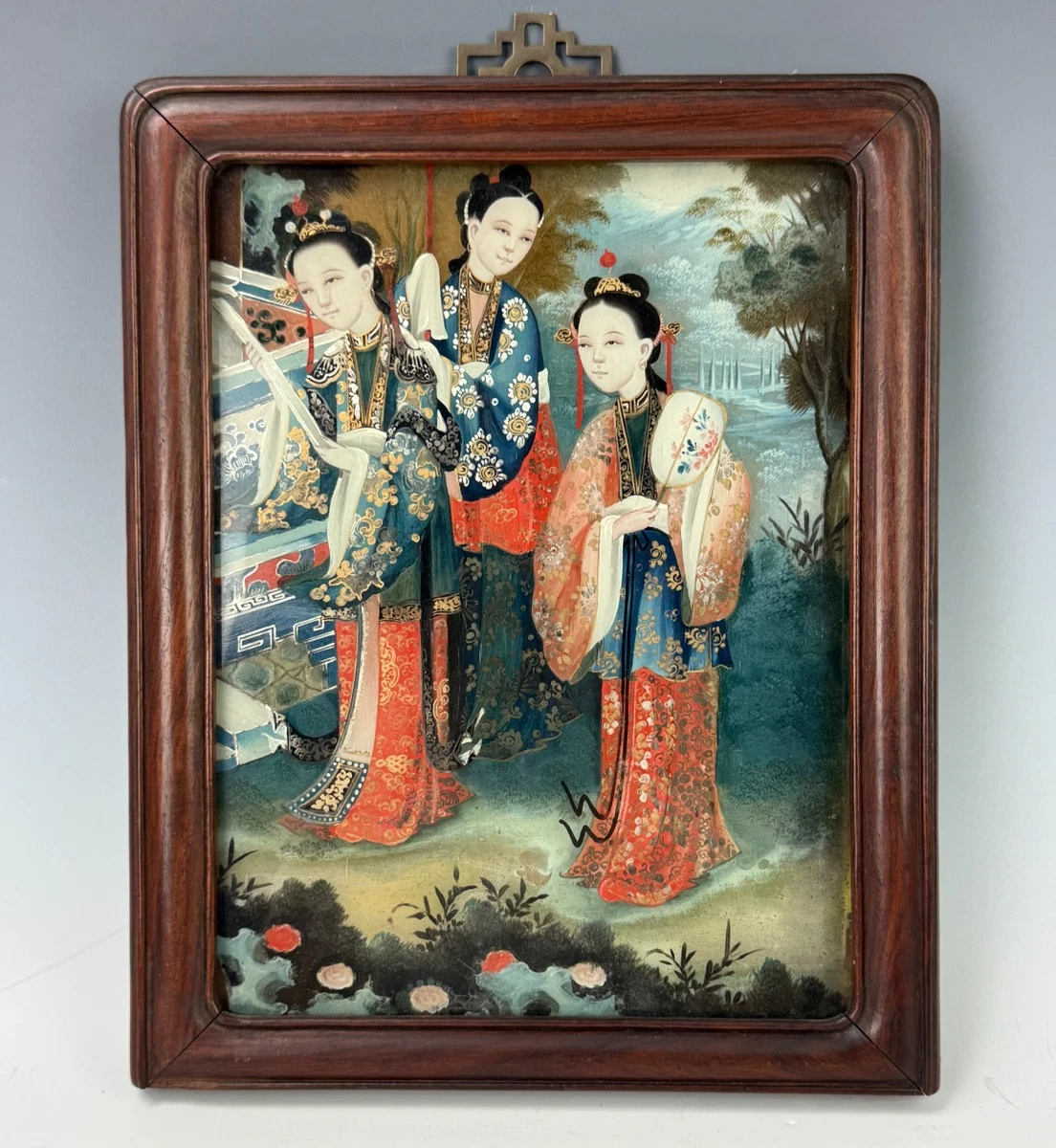 アンティークフレームの金彩墨絵 アンティークフレームの金彩墨絵 Antique Chinese Frame In Antique