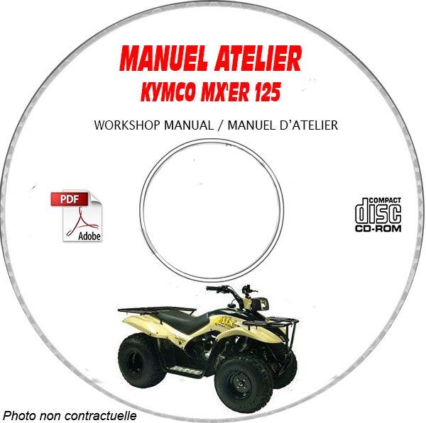 Manuel Atelier CDROM KYMCO MX'ER 125 en anglais pour support de révision mécanique