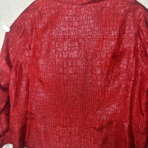 Erin London Women's Size 2X Red Snakeskin Pattern Lined Jacket Lightweight NWT - Picture 12 of 13