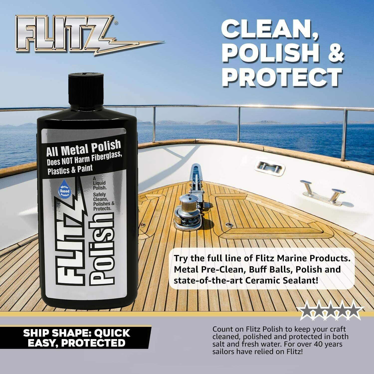 FLITZ All Metal Polish 16oz/473ml Liquid Formula (SEE VIDEO)