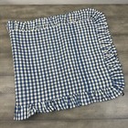 West Elm Heather Taylor Home Blue Plaid Ruffle Pillow Cover Multi 14”x36” NWOT