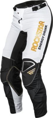 Fly Racing Kinetic Rockstar Mesh Pants White Black Gold Size 32 376-32832