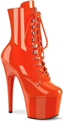 8'' Black Jumbo Platform Stripper Pole Dancer High Heels Ankle Boots Pleaser