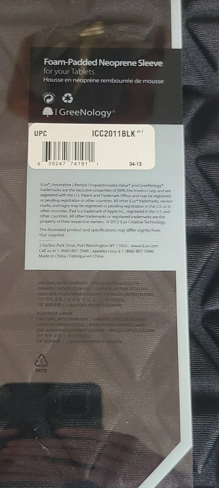 iLuv Belgique Foam Padded Sleeve For iPad Fits Most 10" Tablets - Image 3 of 4