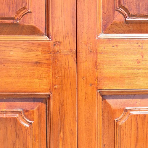 Large Antique Anglo Indian Teak Paneled Double Door with Frame 19th Century - Picture 5 of 7
