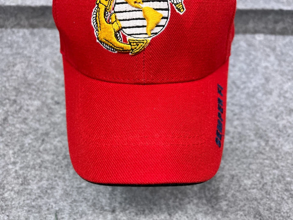 Sombrero Freedom Fighter US Marines Gorra Correa Trasera Adulto Talla Única Rojo Acrílico Lana Foto 3 de 4