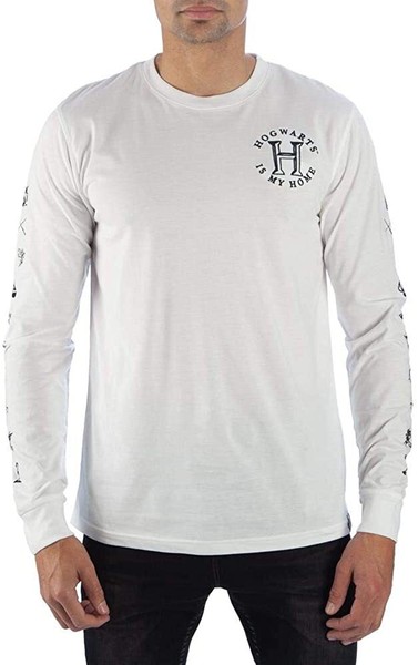 Bioworld Harry Potter Hogwarts Is My Home Langarm T-Shirt Crew Neck Weiß-image