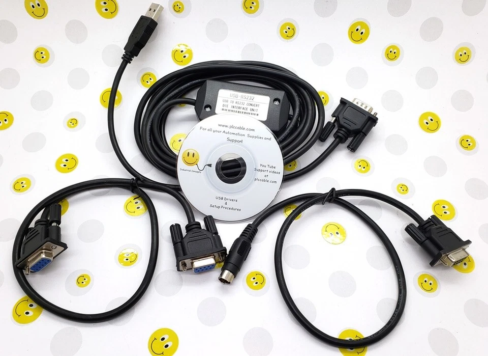 USB RS232 DF1 Allen Bradley 1747-CP3 1761-CBL-PM02 PLC Programming Cable Kit