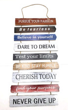 Motivational Quotes Wood Hanging Wall Decor - Passion, Confidence, Dream Purpose