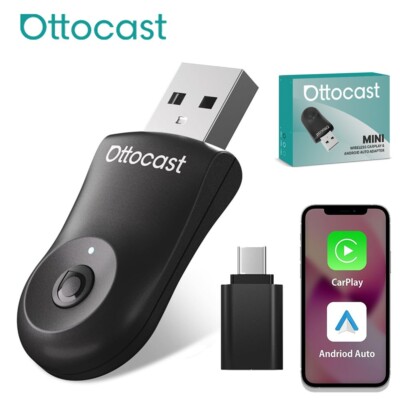 Ottocast Mini Wireless Android Auto Carplay Adapter 5G Wifi 10s Fsat Connect OTA