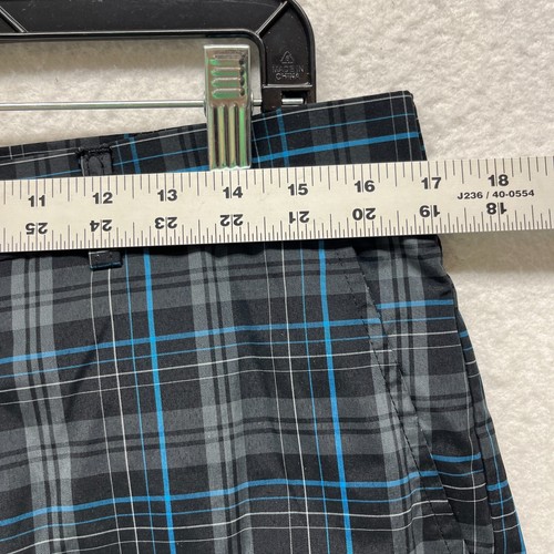 Ben Hogan Performance Golf Shorts Men's Size 32 - Black Gray Blue Plaid Mid Rise - Picture 5 of 12