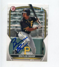 BRAYLON BISHOP SIGNED 2023 BOWMAN BASEBALL CARD AUTO