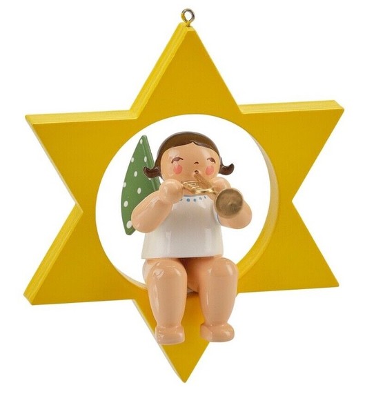 Wendt & KüHn Engel Mit Trompete, Im Stern 650/80/36, Advent Christbaum Neu 2022-image