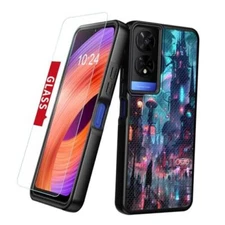 Phone Case with Screen Protector() Art Deco for TCL 50 XE Cyberpunk City