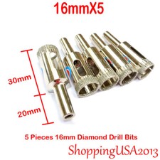 5 PC 16mm 5/8"Diamond Coated tool drill bit hole saw glass ceramic marble tile
