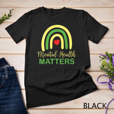 Mental Health Matters Rainbow Retro National Awareness Month Unisex T ...