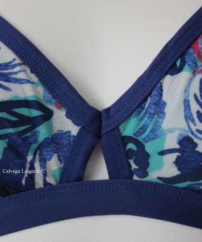 Nuevo con etiquetas Cosabella VEROP1301 ""Verona"" Malla Impresa Bralette Azul Flora Tropical Italia - Imagen 2 de 8