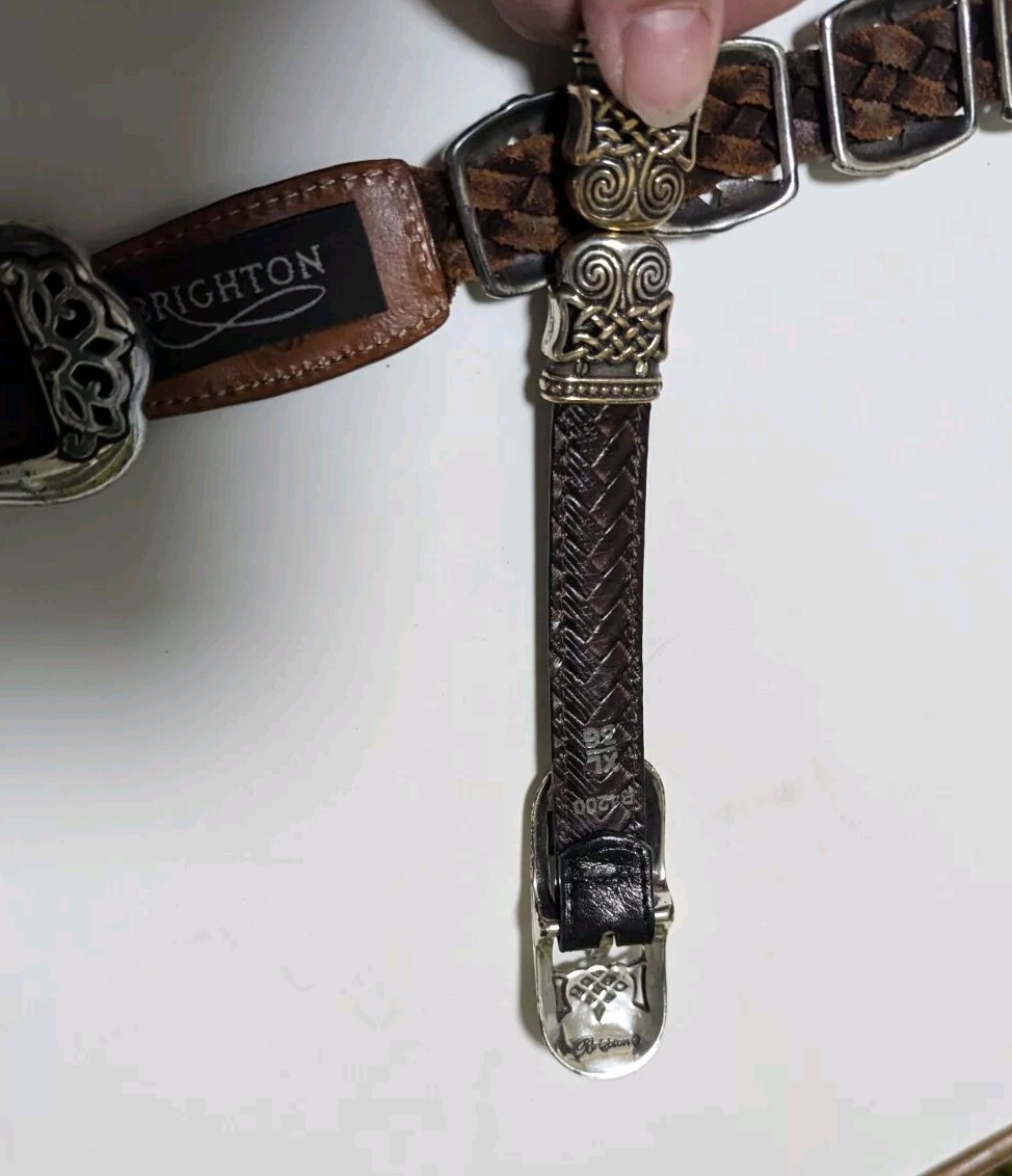 Vintage 90s Leather Western Cowboy Belts Brighton 3 Vintage 90s Leather Western Cowboy Belts Brighton 3